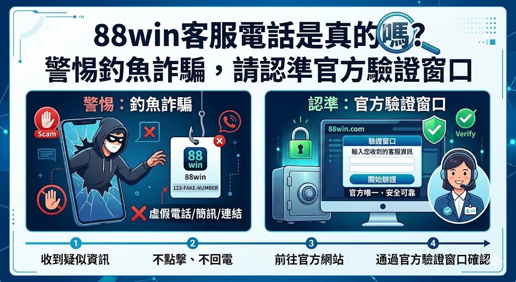 88win客服電話是真的嗎?警惕釣魚詐騙,請認準官方驗證窗口
