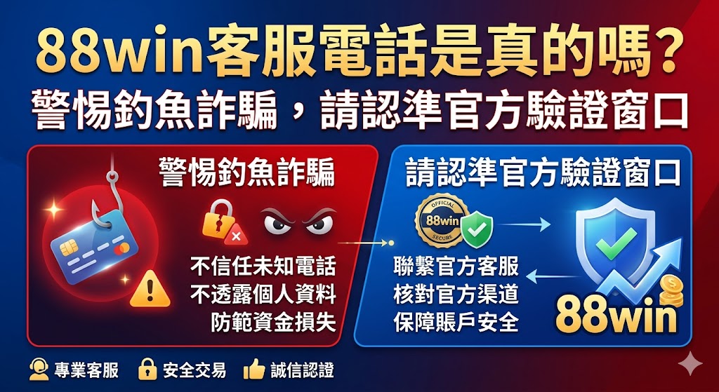 88win客服電話是真的嗎?警惕釣魚詐騙,請認準官方驗證窗口