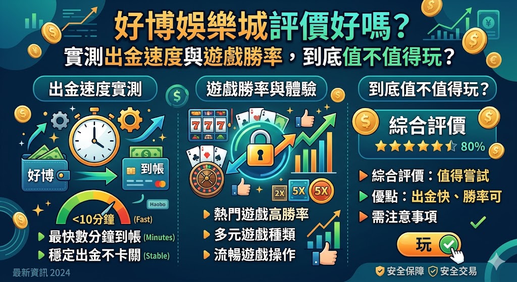 好博娛樂城評價好嗎？實測出金速度與遊戲勝率，到底值不值得玩？